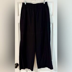 Old Navy Black High-Rise Wide-Leg Linen Pants